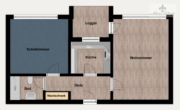 grundriss - Modernisierte 2-Zimmer-Wohnung mit Loggia & Garage und Aufzug zentral in Meckelfeld