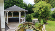 jacuzzi & teich - Weite, Ruhe & Design: Moderner Winkelbungalow in Rosengarten mit Kamin, Gartenidylle & Hamburg-Nähe