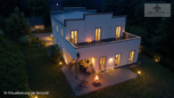 abendstimmung (ki) - Rosengarten Ehestorf! Architekten Villa vor Hamburg in Hanglage mit Spa-Flair & Dachterrasse